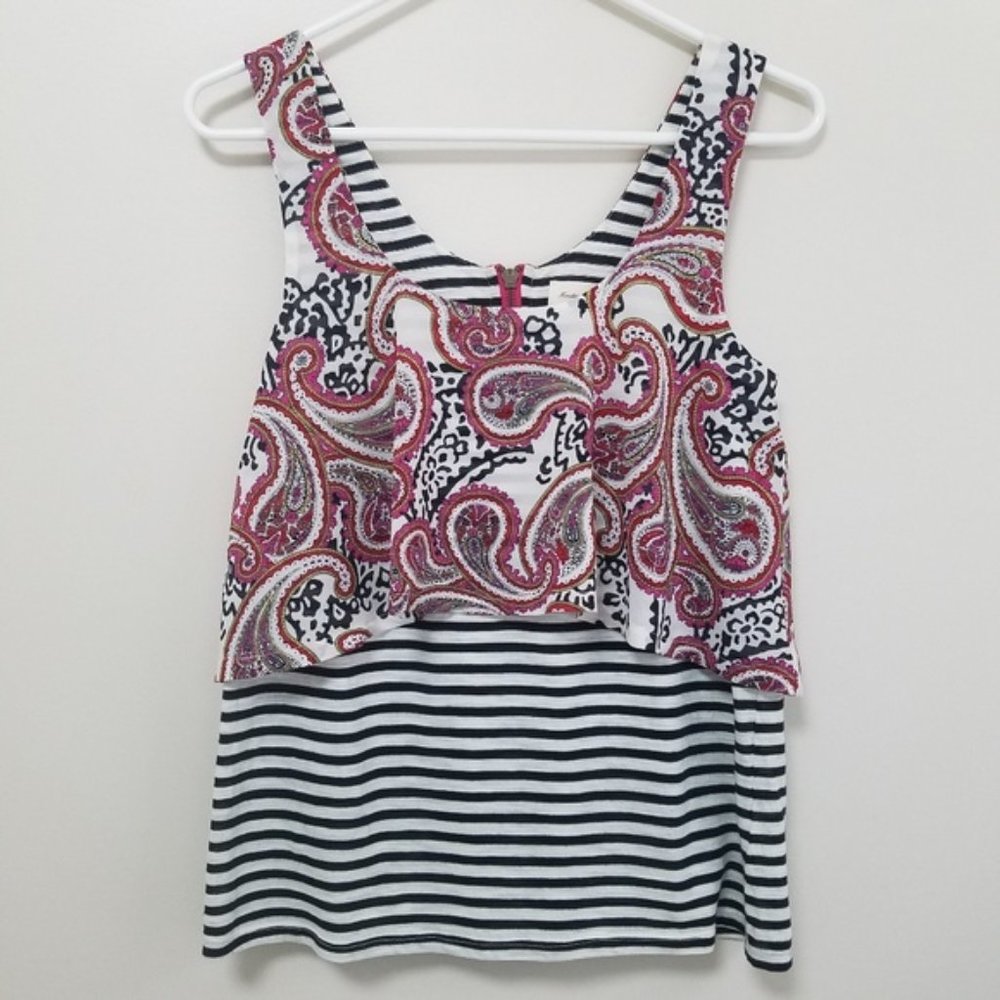Anthropologie | Meadow Rue Paisley Stripe Tank XS